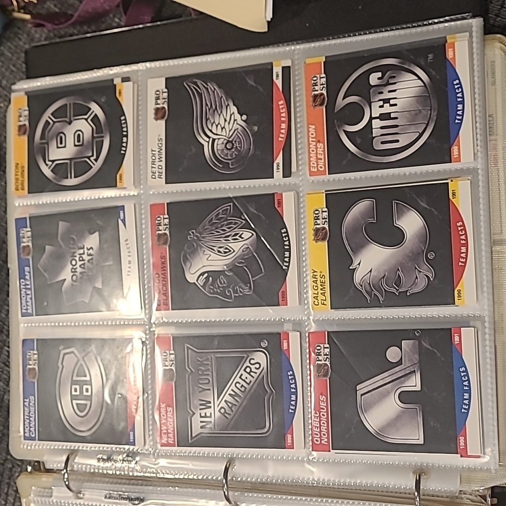 1990 NHL Pro Set Team Fact Cards